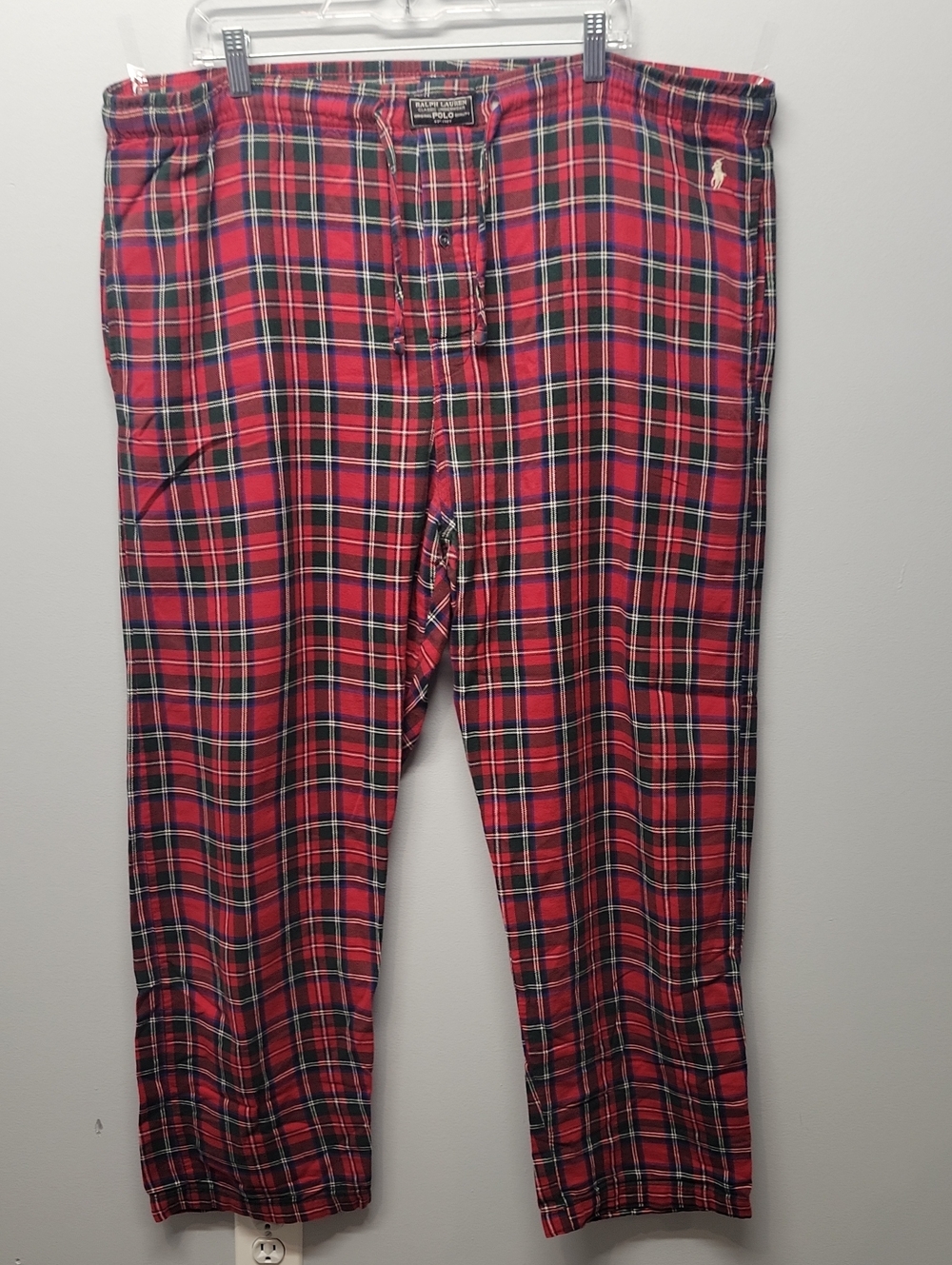 POLO Ralph Lauren Red Plaid flannel pajama lounge pants size mens Large